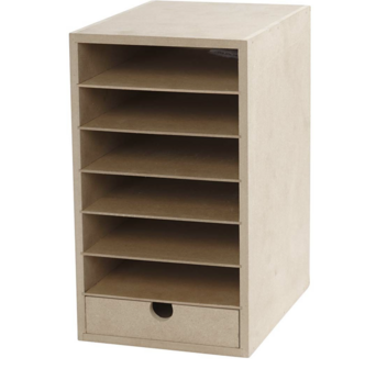 Papier Opslag Unit - Compacte Opbergkast - A5 Formaat - 31,5x24,5x18 cm - 1 Stuk - Houten Organizer Voor Papier, Karton, Documenten &amp; Creatieve Materialen - Naturel Hout