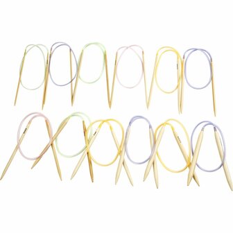 Rondbreinaalden - Houten Breinaalden - Breinaald met Kabel - Circular Knitting Needle - Breinaald 3&sbquo;&Auml;&igrave;10 mm - Rondbreinaald 60&sbquo;&Auml;&igrave;80 cm - 12 Sets