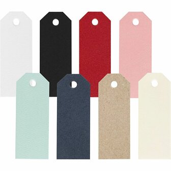 Cadeaulabels 3x8 Cm &ndash; Gekleurde Kartonnen Labels &ndash; Happy Moments Cadeaulabels &ndash; Manilla Labels &ndash; 16x20 Stuks