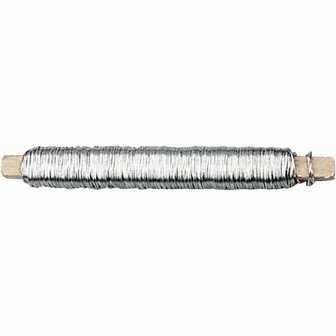 Bloemendraad zilver &ndash; Decoratief metaaldraad &ndash; 0,6 mm &ndash; 50 m