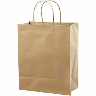 Papieren Zakken Bruin &ndash; Grote DIY Hobbytassen &ndash; 33x26x13 Cm &ndash; 10 Stuks