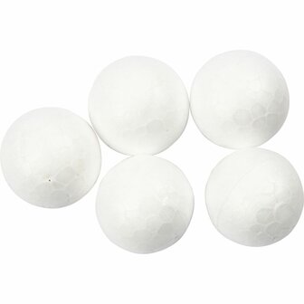 Styropor ballen wit &ndash; &Oslash; 2 cm &ndash; 20 stuks