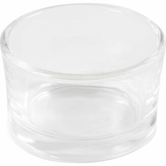 Waxinelichthouder klein &ndash; Glas &ndash; &Oslash; 5 cm &ndash; 3,2 cm hoog &ndash; 48 stuks