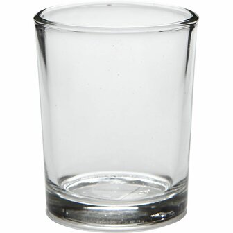 Waxinelichthouder glas &ndash; &Oslash; 4,5 cm &ndash; 6,5 cm hoog &ndash; 12 stuks