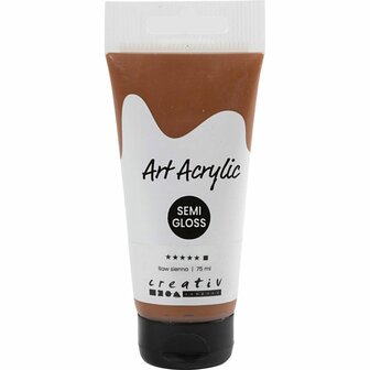 Acryl Verf, semi-glanzend, dekkend, raw sienna, 75 ml/ 1 fles