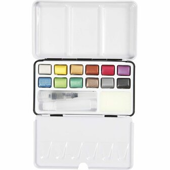 Art Metallic Aquarelverf 12 Kleuren | Metallic Waterverf Set | Aquarelverf Metallic | 12 Kleuren
