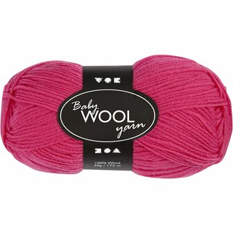 Baby garen cerise (fuchsia/roze) | Babywol | Merino wol baby | Breien &amp; haken | 172 m | 50 g | 1 bol