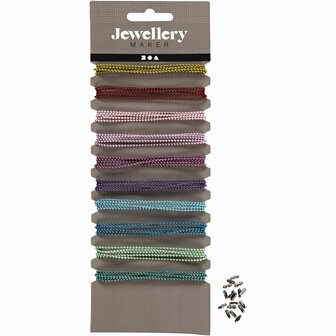 Balletjesketting, d 1,5 mm, diverse kleuren, 10x80 cm/ 1 doos