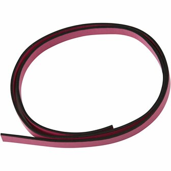 Band van Imitatie Leer, B: 10 mm, dikte 3 mm, roze, 1 m/ 1 doos