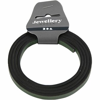 Band van Imitatie Leer, B: 10 mm, dikte 3 mm, groen, 1 m/ 1 doos