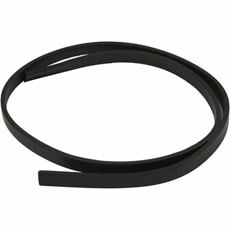 Band van Imitatie Leer, B: 10 mm, dikte 3 mm, zwart, 1 m/ 1 doos