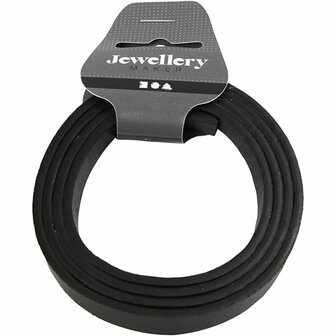 Band van Imitatie Leer, B: 10 mm, dikte 3 mm, zwart, 1 m/ 1 doos