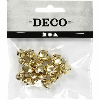 Belletjes, d 8+10+13 mm, goud, 18 div/ 1 doos