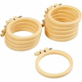 Borduurframe | Kunststof | Borduurring lichtgewicht | Handwerkhoepel | &Oslash; 9,5 cm | 10 stuks