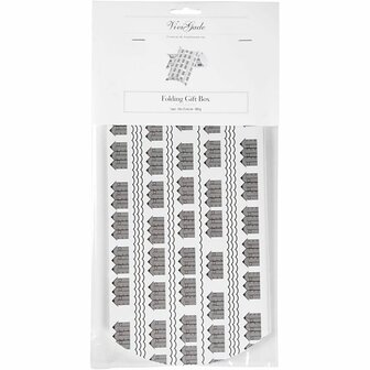 Cadeaudoosje, badhuis, afm 18x15x6 cm, 300 gr, zwart, wit, 3 stuk/ 1 doos