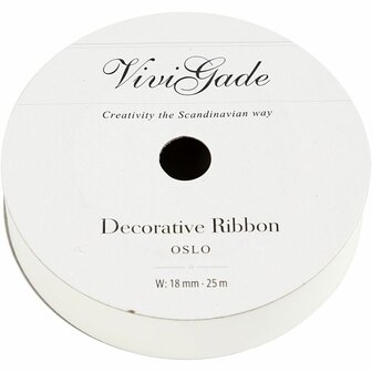Cadeaulint wit | Geschenklint | Inpaklint | Wit cadeaulint mat | 18 mm | 25 Meter