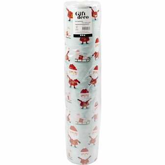 Inpakpapier, Kerstman met slee, B: 50 cm, 80 gr, mint groen, 100 m/ 1 rol