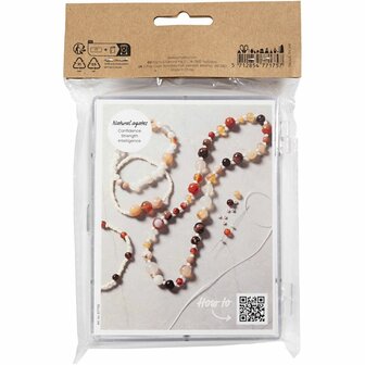 Creatieve Box Sieraden, Agaten, afm 2,6-10 mm, gatgrootte 0,8-1,8 mm, ca. 1480 stuk, diverse kleuren, 1 doos