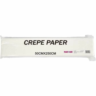 Crepepapier, vel 50x250 cm, wit, 10 vouw/ 1 doos