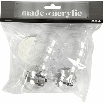 Transparante Plastic Ballen | Vulbare Deco Ballen | Tweedelige Hobbyballen | &Oslash; 5 cm | 10 Stuks