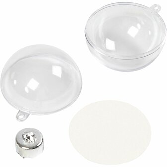 Transparante Plastic Ballen | Vulbare Deco Ballen | Tweedelige Hobbyballen | &Oslash; 5 cm | 10 Stuks