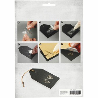 Deco folie en transfervel, Traditionele kerst, vel 15x15 cm, goud, rood, 2x2 vel/ 1 doos