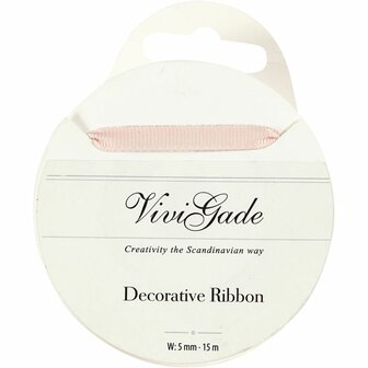 Decoratie lint, B: 6 mm, lichtrood, 15 m/ 1 rol