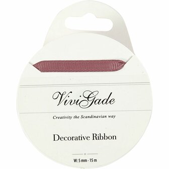 Decoratie lint, B: 6 mm, roze, 15 m/ 1 rol