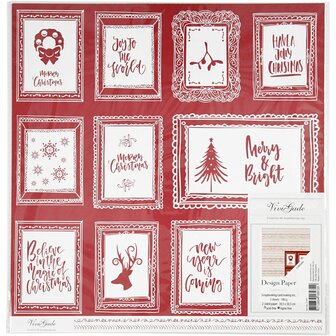 Design papier, lijsten met tekst en doodles, vel 30,5x30,5 cm, 180 gr, 5 vel/ 1 doos