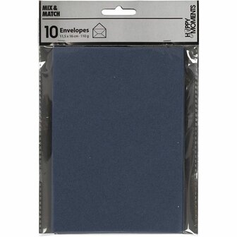 Enveloppen, afmeting envelop 11,5x16 cm, 110 gr, blauw, 10 stuk/ 1 doos