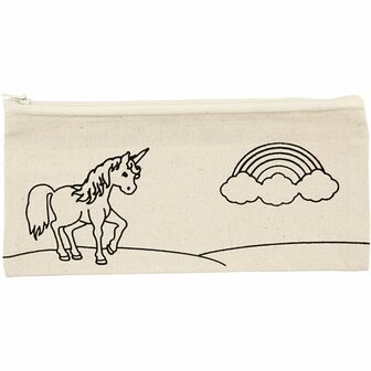 Etui, unicorn, afm 21x9 cm, 245 gr, licht naturel, 1 stuk