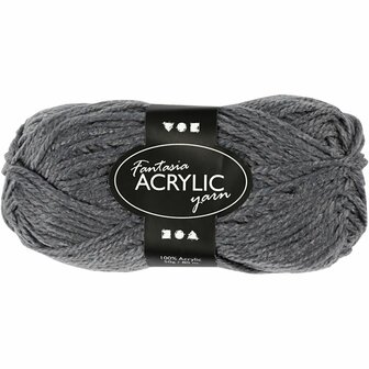 Acrylgaren | Fantasia | Grijs | 3-draads | Haakgaren acryl | Breigaren acryl | 80 m | 50 g | 1 bol