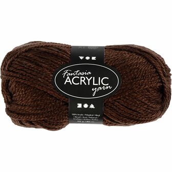 Acrylgaren | Fantasia | Bruin | 3-draads | Haakgaren acryl | Breigaren acryl | 80 m | 50 g | 1 bol
