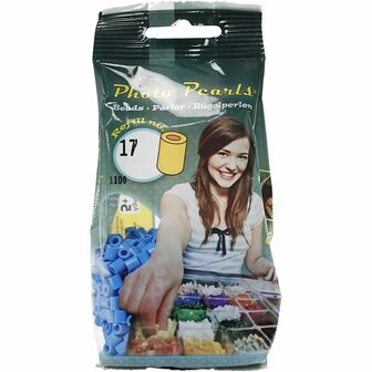 Foto kralen, afm 5x5 mm, gatgrootte 2,5 mm, medium, blauw (17), 1100 stuk/ 1 doos