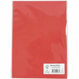 Rood Karton A4 180 Grams | Hobbykarton | Rood Knutselkarton | Rood Papier 21x29,7 cm | 20 Vellen