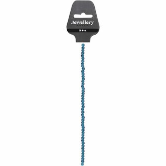 Glas kralen, d 4 mm, gatgrootte 1 mm, turquoise, 45 stuk/ 1 doos