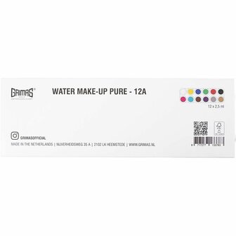 Grimas Schmink - Schminkpalet, diverse kleuren, 12x2.50 ml/ 1 stuk