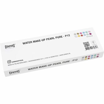 Grimas Schmink - Schminkpalet, parelmoer kleuren, 12x2.50 ml/ 1 stuk