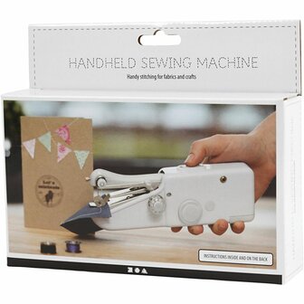 Handnaaimachine, H: 6,7 cm, L: 20,5 cm, B: 3,5 cm, wit, 1 stuk