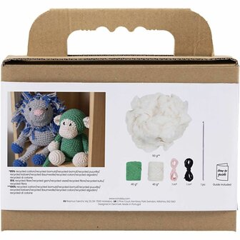 Hobbyset Amigurumi, Aap, groen, off white, 1 doos