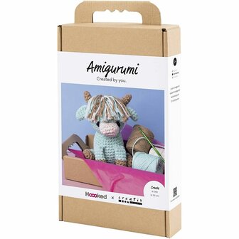 Hobbyset Amigurumi, Koe, beige, mint, 1 doos