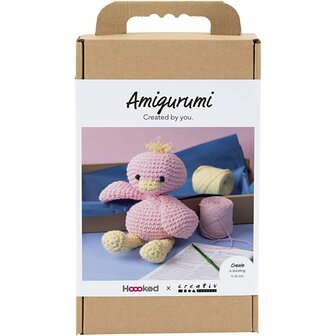 Hobbyset Amigurumi, Eendje, lichtroze, lichtgeel, 1 doos