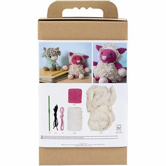 Hobbyset Amigurumi, Schaap, roze, off white, 1 doos