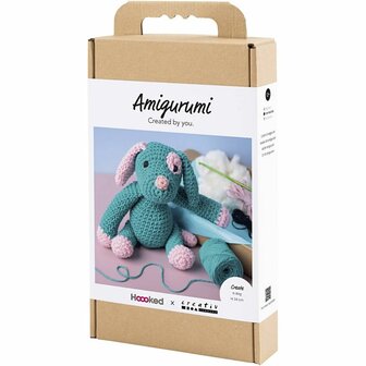 Hobbyset Amigurumi, Puppy, pastel roze, dark turquoise, 1 doos