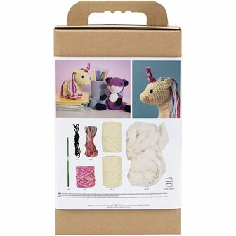 Hobbyset Amigurumi, Eenhoorn, regenboogkleuren, 1 doos