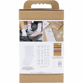 Hobbyset Borduurwerk, sokken, wit, 1 doos