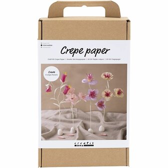 Hobbyset Cr&ecirc;pepapier, Bloem, pastelkleuren, 1 doos