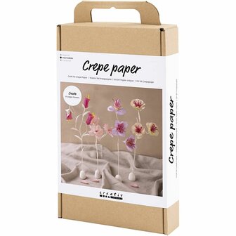 Hobbyset Cr&ecirc;pepapier, Bloem, pastelkleuren, 1 doos