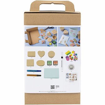 Hobbyset Foam Druk, Versierde dozen en kaarten, beige, mid groen, mint, helder rood, 1 doos