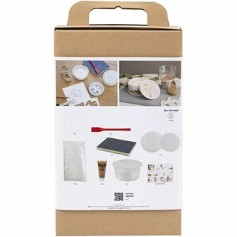 Hobbyset Hars Gieten, Pot met deksel, beige, off white, 1 doos